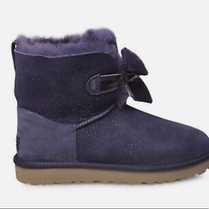 UGG GITA TWINKLE BOW MINI NIGHT SHADE TWINFACE SHEEPSKIN WOMEN'S BOOTS SIZE US 7
